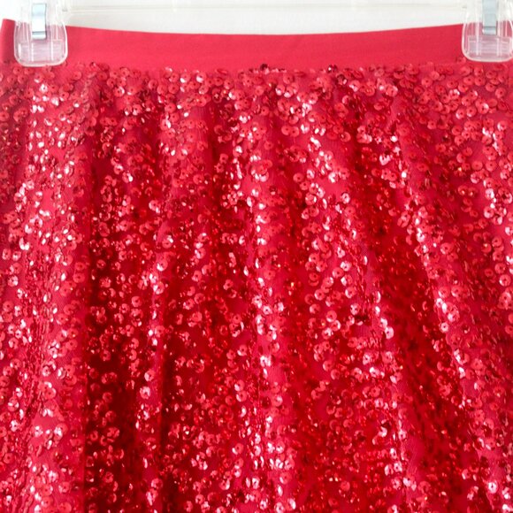 Cherokee Red Sparkle Sequin Party Mini Skirt Extra Large 14-16 - Picture 3 of 7